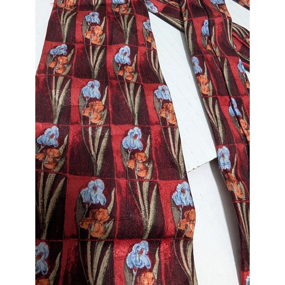 Ermenegildo Zegna 100% Silk Necktie Multicolor Floral All Over Italy‎ 57